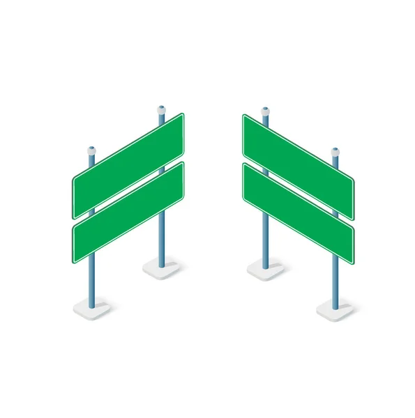 Road signs isometric set street object — Stock Vector
