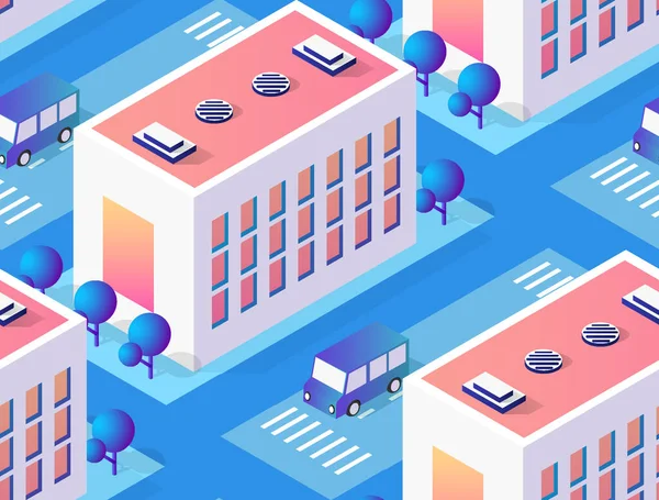 Sorunsuz yineleme için mimari vektör illüstrasyon şehir