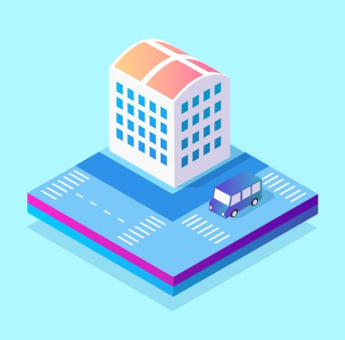 Isometric 3d modül bloğu bölge bölümü