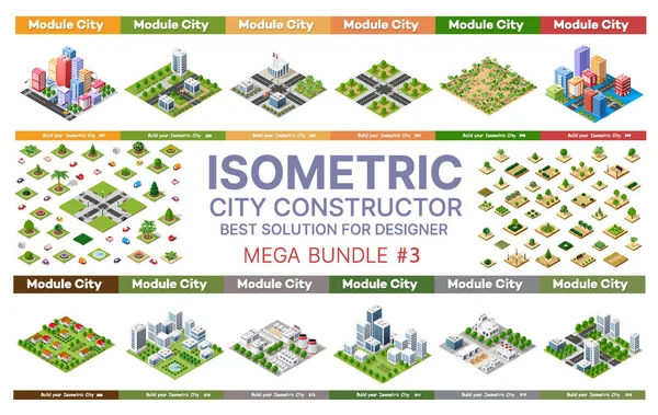 Set of blocks module of areas — Stock Vector