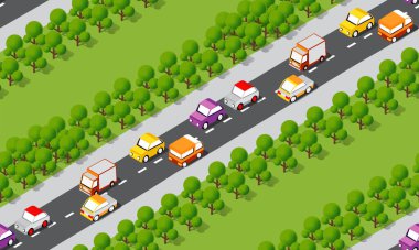 Kusursuz yinelenen kentsel desen Isometric alan