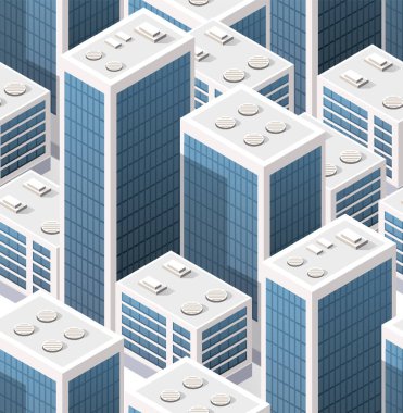 Isometric arka plan kusursuz şehir şehir merkezi gökdelenleri