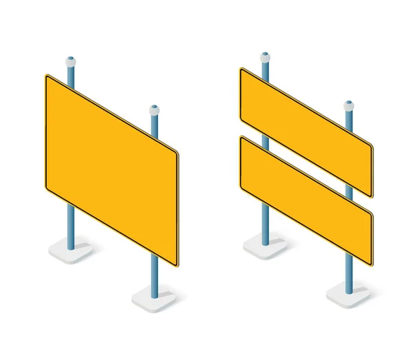 Otoyol için yol işaretleri izometrik set sokak nesnesi — Stok Vektör