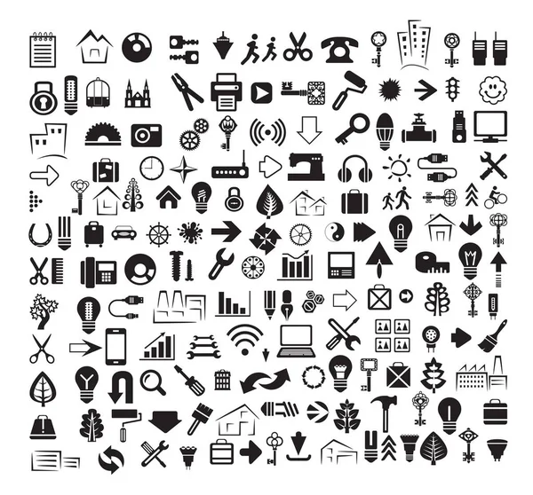 A set of internet silhouette icons with different — Stock Vector