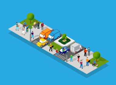 Isometric insanlar yaşam tarzı iletişimi