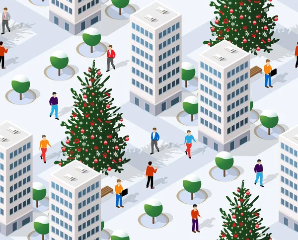Téli karácsonyfa zökkenőmentes háttér Jogdíjmentes Stock Vektorok