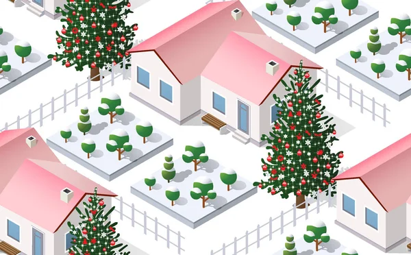 Vánoce zima město grafické konceptuální dovolená — Stockový vektor