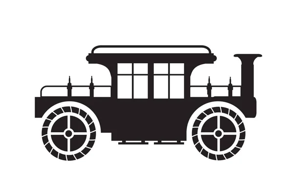 Old vintage car silhouette retro — Stock Vector