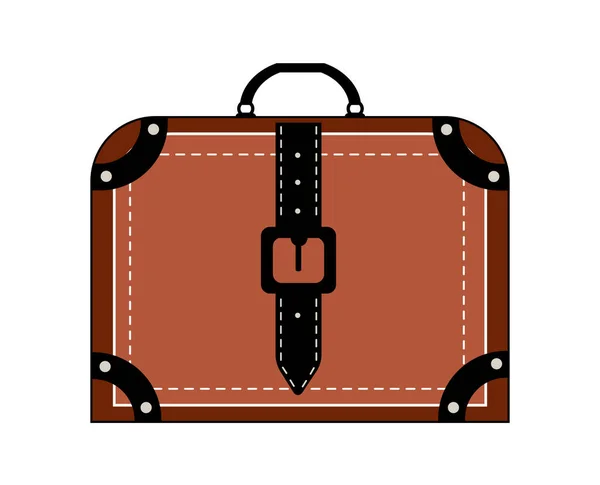 Vieja maleta de equipaje vintage viaje — Vector de stock