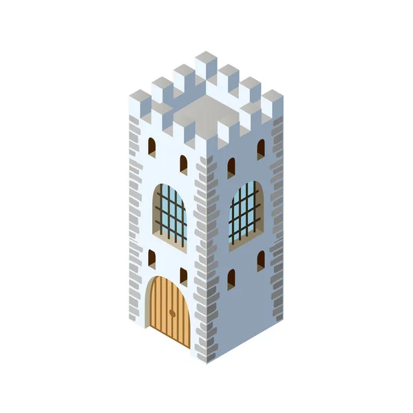 Fort fortress castle isometric — 스톡 벡터