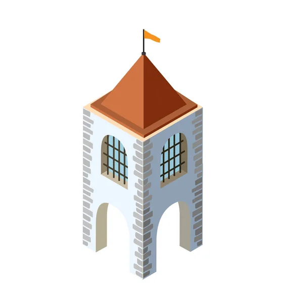 Festung Burg isometrisch — Stockvektor