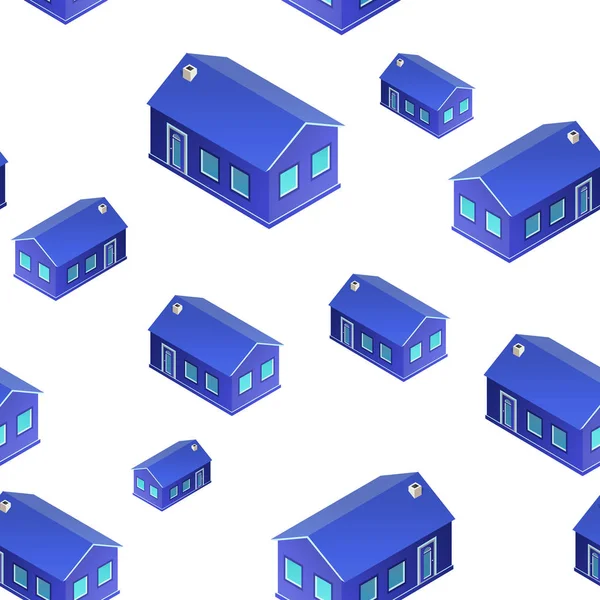 3D houses pattern of seamless — Stock Vector