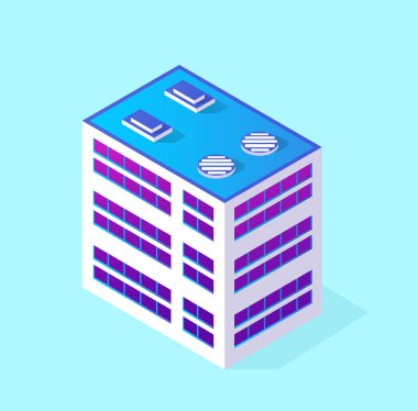 Isometric 3d modül bloğu bölge bölümü