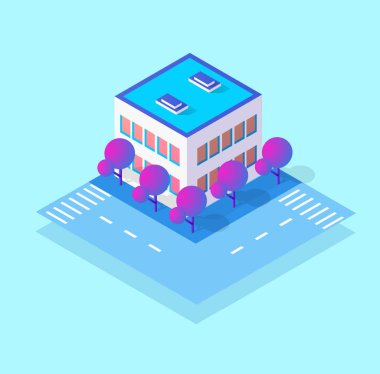 Isometric 3d modül bloğu bölge bölümü