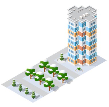 Isometric 3d modül bloğu bölge bölümü