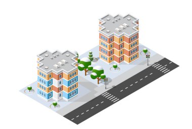 Isometric 3d modül bloğu bölge bölümü