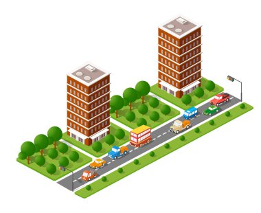 Gökdelen ile izometrik şehir