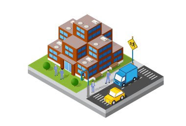 Gökdelen ile izometrik şehir