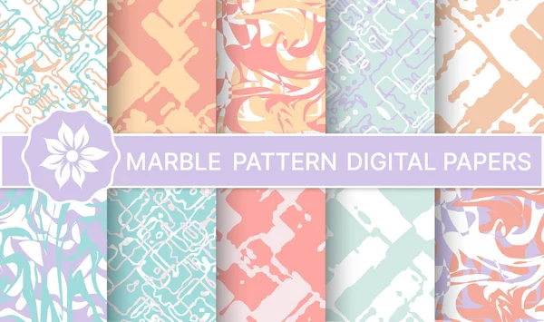 Set of marble purple patterns for design — 스톡 벡터