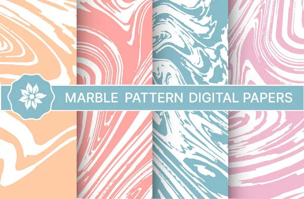Set van marmeren paarse patronen voor design — Stockvector