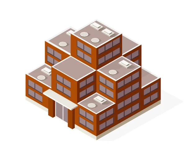 Isometric house building skyscraper concept — Stock Vector