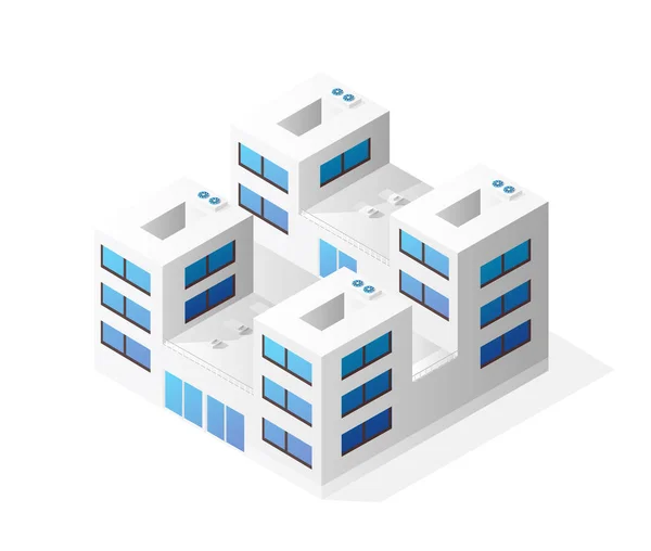 Concetto di grattacielo per la costruzione di case isometriche — Vettoriale Stock