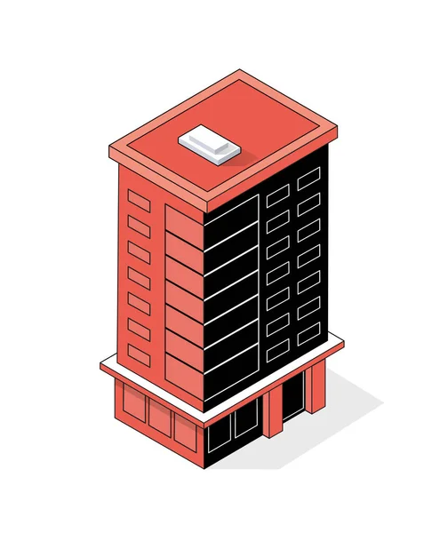 Isometrische 3D-Modul Block Bezirk Teil — Stockvektor