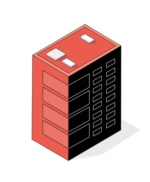 Isometrische 3D-Modul Block Bezirk Teil — Stockvektor