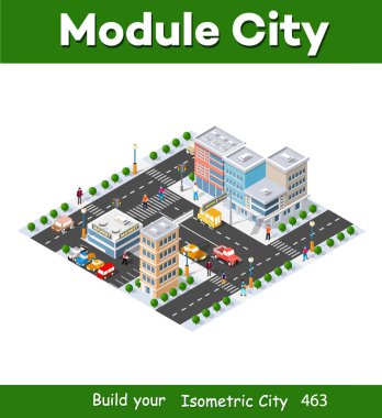 Megapolis 3d izometrik üç boyutlu görünüm