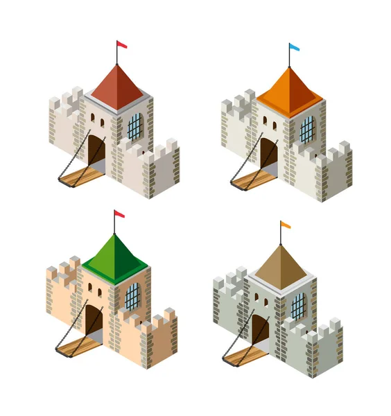 Een perspectief isometrische set view — Stockvector