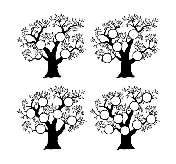 Familjen träd genealogiska silhuett — Stock vektor
