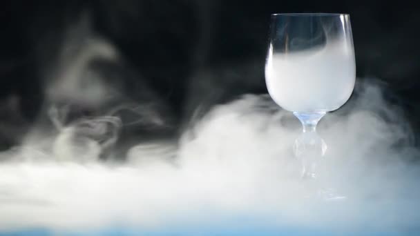 Wine glass in smoke — Stock Video