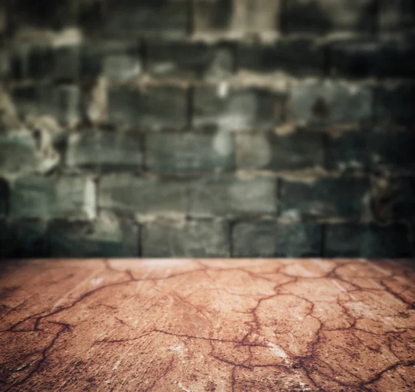 Grunge Urban Stone Floor Brick Wall Interior Background — 스톡 사진