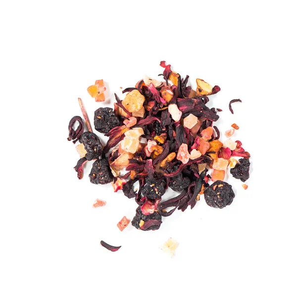 Édes Gyümölcs Vegyes Tea Almadarabokból Készült Szeletekkel Papaya Dinnye Hibiszkusz — Stock Fotó