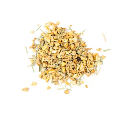 Doğal bitki çayı karışımında zencefil, limon ve lezzet var.