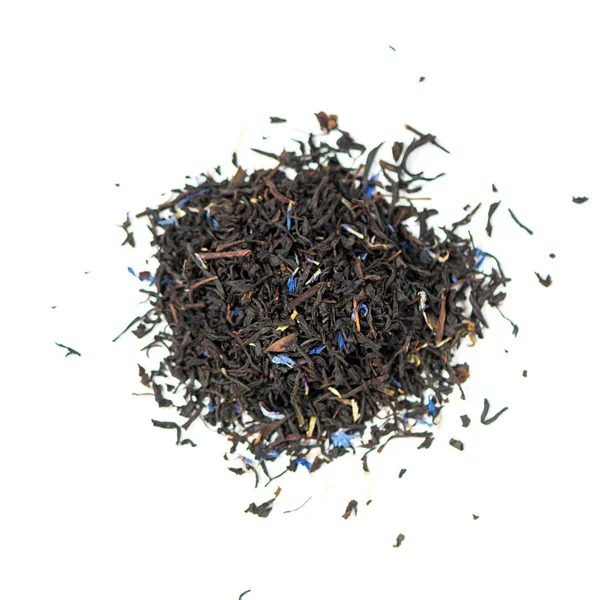 Σωρός Από Φυσικό Μαύρο Τσάι Earl Gray Μείγμα Άνθη Καλαμποκιού — Φωτογραφία Αρχείου