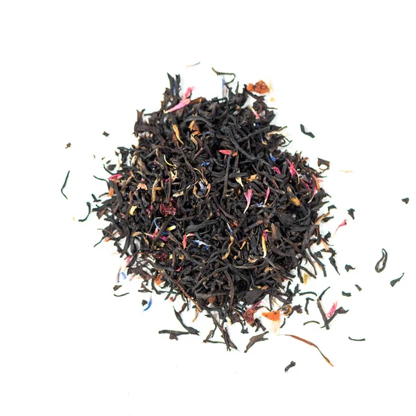 Σωρός Από Φυσικό Μαύρο Τσάι Ολόκληρο Φύλλο Περιέχει Μπουμπούκι Τσαγιού — Φωτογραφία Αρχείου