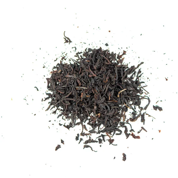 Pile Natural Kenyan Whole Leaf Black Tea Isolated White Background — 스톡 사진