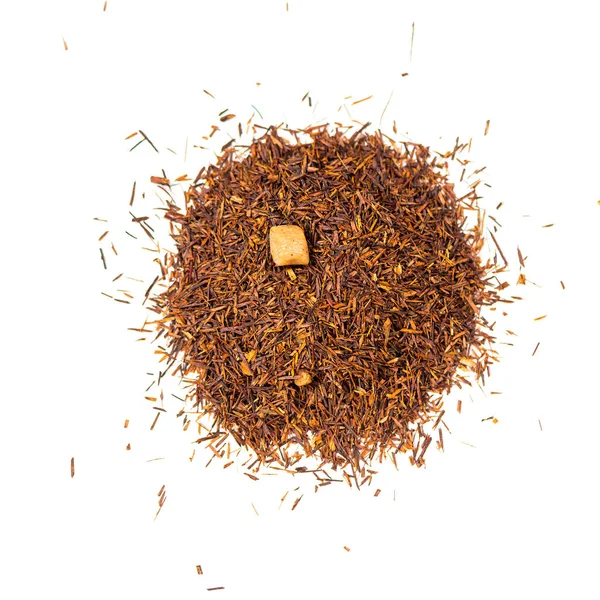 Hromada Přírodního Rooibos Karamelový Čaj Izolované Bílém Pozadí — Stock fotografie