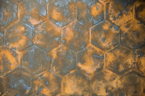 Rustikaler Stilvoller Grunge Zement Strukturierter Hintergrund Mit Metallischen Mustern Über — Stockfoto