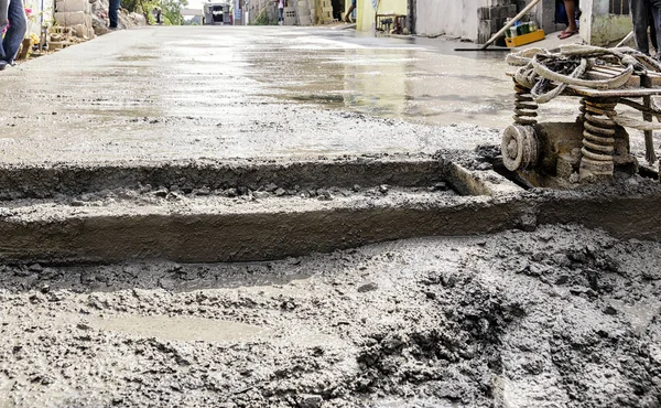 Newly Poured Cement on Road — Stock Photo, Image