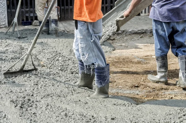 Newly Poured Cement on Road Royalty Free Stock Images