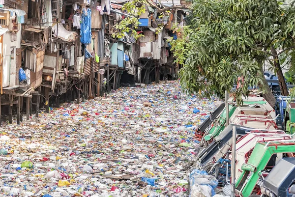 Polluted Urban River Royalty Free Stock Photos