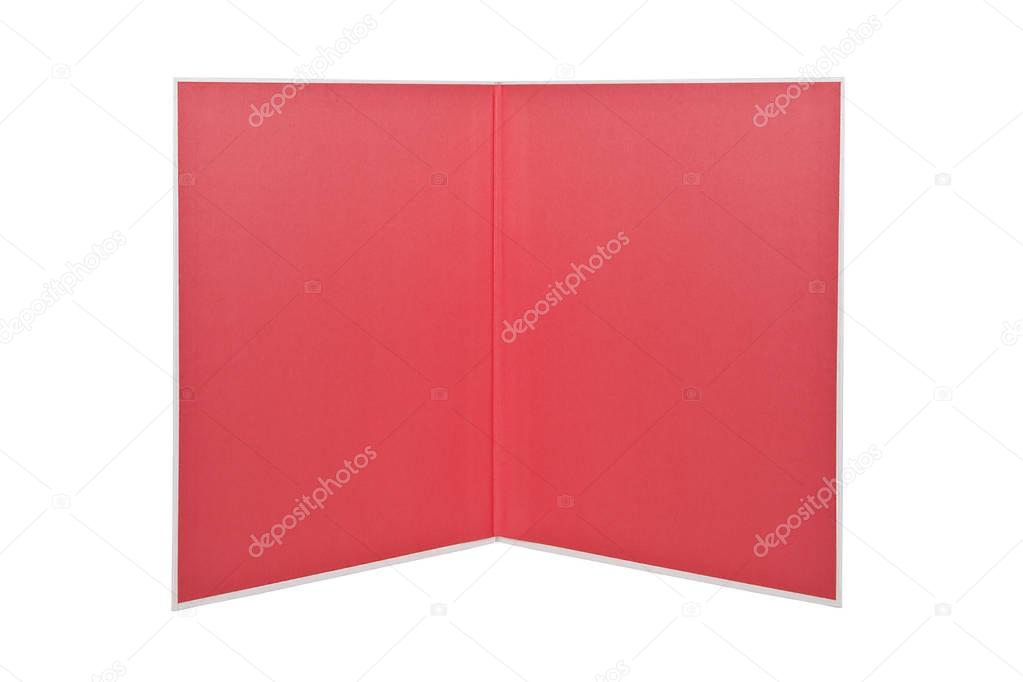 Folder open red book isolated on white background