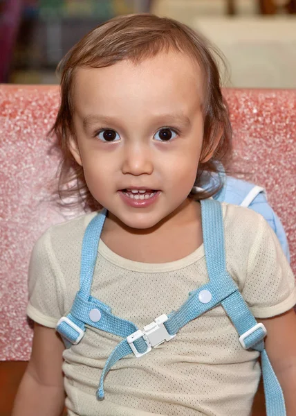 Charming baby blue backpack — Stock Photo, Image