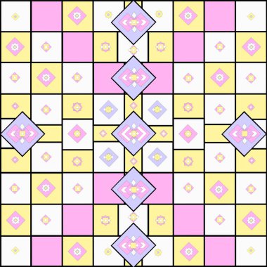 Çok renkli elementlerle soyut geometrik çizim. Mozaik doku. Görüntü.