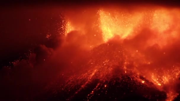 Erupce sopky Etna — Stock video