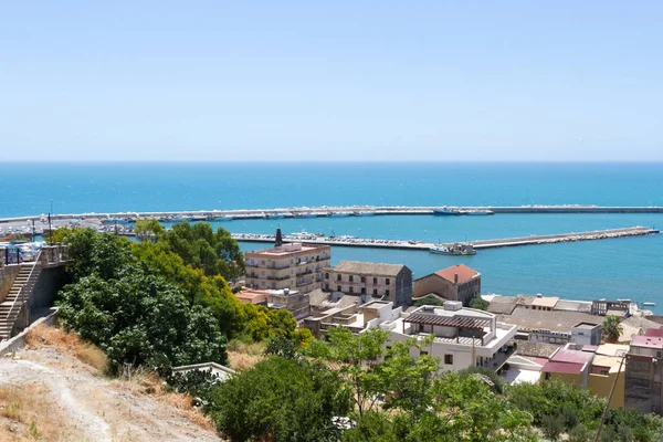 Vista de cima, Porto de Sciacca, Sicília, Agrigento — Fotografia de Stock