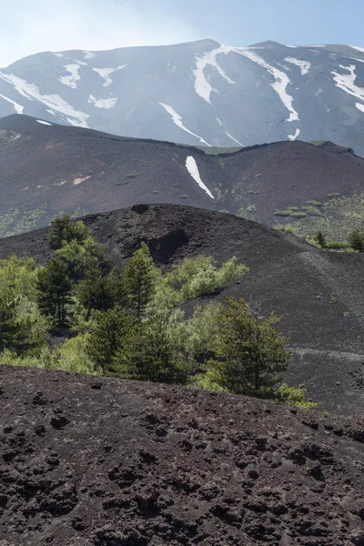 Uitzicht op de vulkaan Etna vanaf Mounts Sartorius — Stockfoto