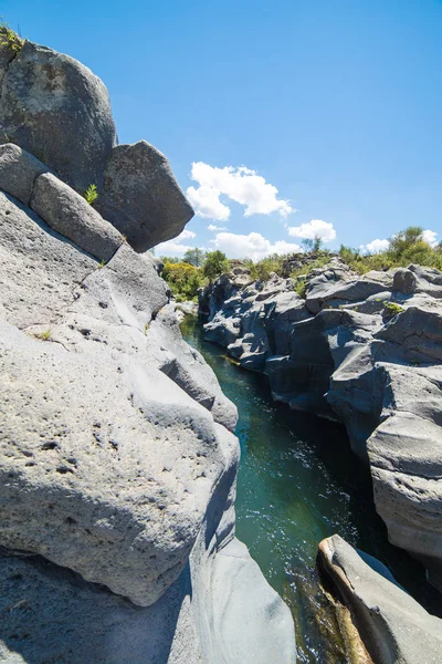 Gole dell Alcantara (Gorge Alcantara river) Sicilya — Stok fotoğraf